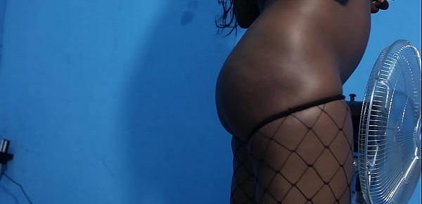  Black girl with a fine ass walking then sucking dick